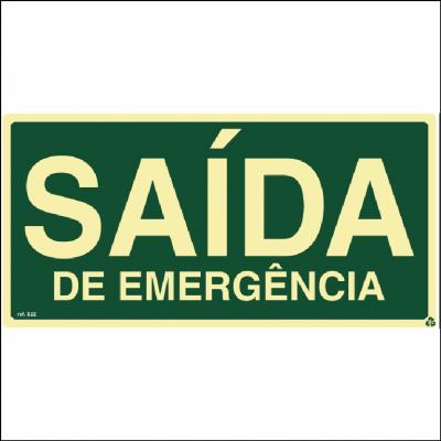 Placa de Sinalização S22 Saída de Emergência