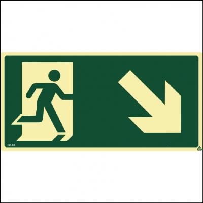 Placa de Sinalização S6 - Saída por Rampa Descendo a Direita