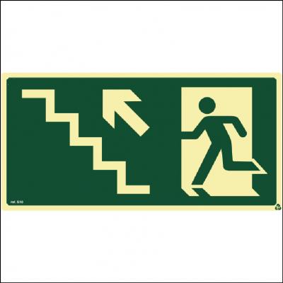 Placa de Sinalização S10 - Saída por Escada Subindo a Esquerda