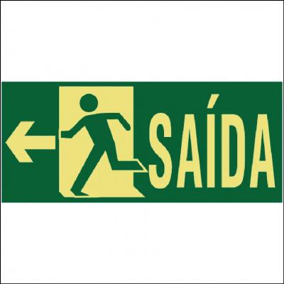 Placa de Sinalização S13-E - Saída de Emergência a Esquerda