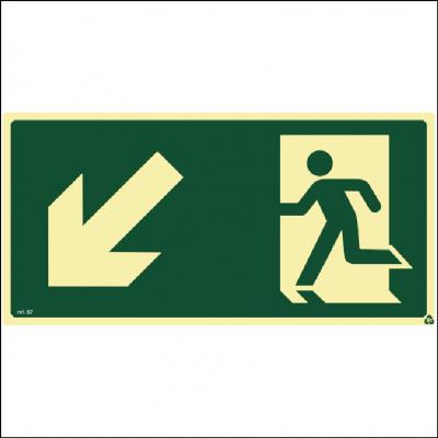 Placa de Sinalização S7 - Saída por Rampa Descendo a Esquerda