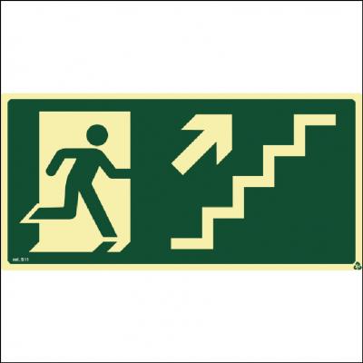 Placa de Sinalização S11 - Saída por Escada Subindo a Direita