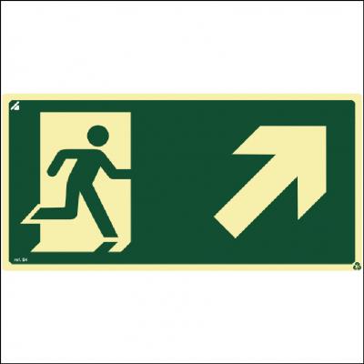 Placa de Sinalização S4 - Saída por Rampa, Subindo a Direita