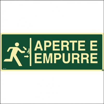 Placa de Sinalização S18 - Aperte e Empurre