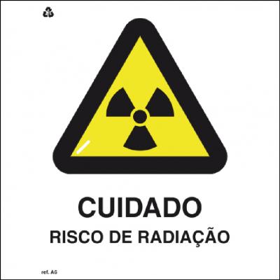 Placa de Sinalização A6 - Cuidado Risco de Radiação
