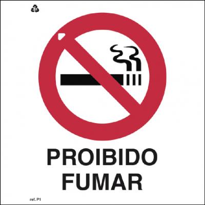 Placa de Sinalização P1 - Proibido Fumar