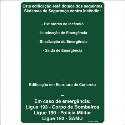 Placa de Sinalização M1 - Orientação Sobre Sistemas de Segurança Contra Incêndio