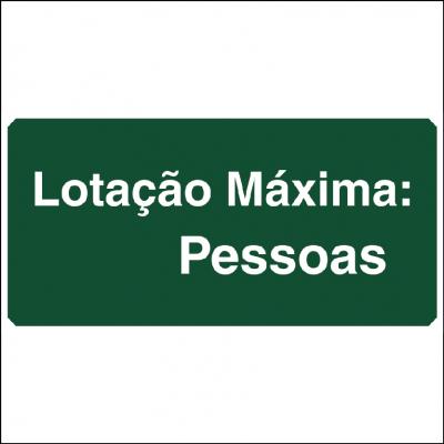 Placa de Sinalização M2 - Lotação Máxima (editável)