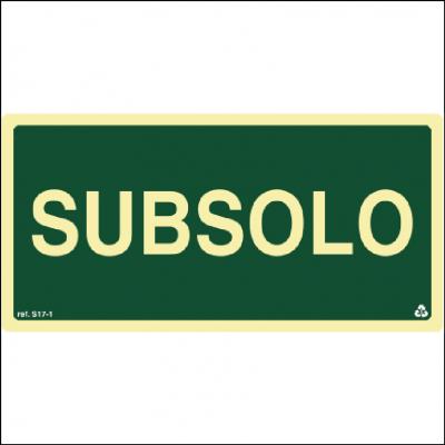 Placa de Sinalização S17-SS - Sub-Solo