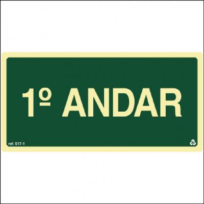 Placa de Sinalização S17-1 - 1 Andar