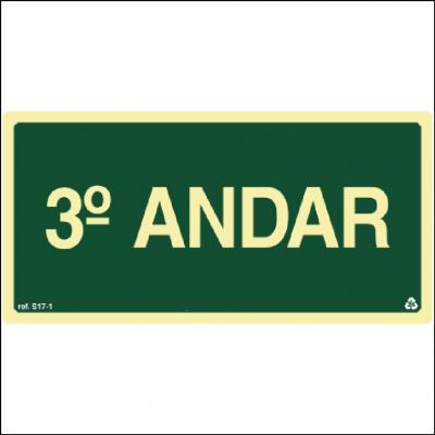 Placa de Sinalização S17-3 - 3 Andar