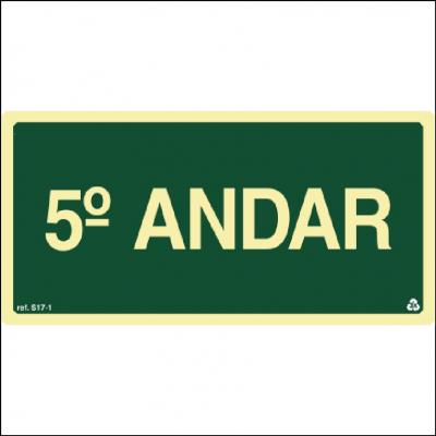 Placa de sinalização S17-5 - 5 Andar