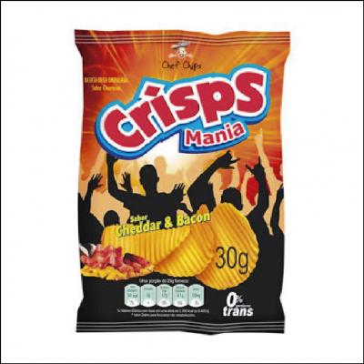 Batata Crisps Mania Cheddae e Bacon