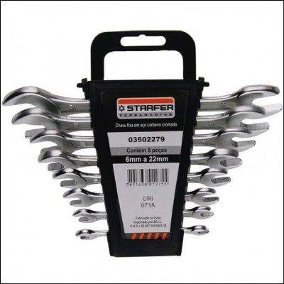 Jogo Chave Fixa Aço Starfer 8 Peças