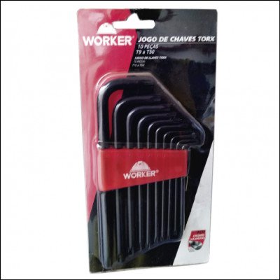 Jogo de Chaves Torx 10 Peças Worker