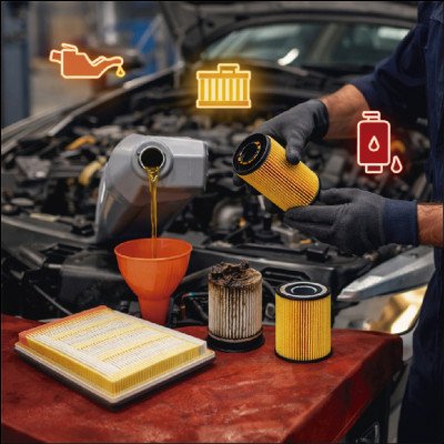 Troca de Óleo e Filtros ( óleo, ar, combustível )
