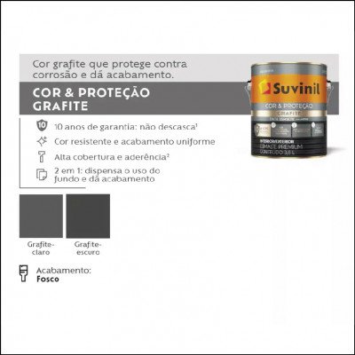 Tinta Esmalte Grafite 3,6L Suvinil - imagem 1