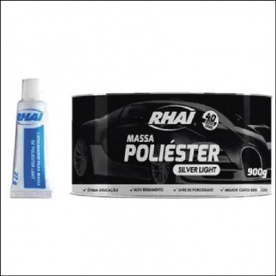 Massa Poliéster 0,9kg Silver c/Catalisador Rhai