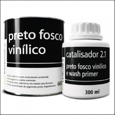 Preto Fosco Vinílico 0,6L sem Catalisador Maxi Rubber