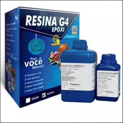 Resina Epóxi 1,4kg Rígida UV G4 Polipox