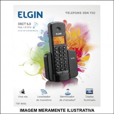 Telefone Sem Fio Elgin 8001 C/ Ident. Chamadas Bina Display