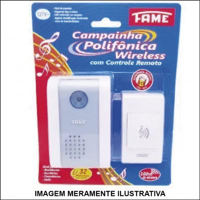 Campainha Polifônica S/fio C/ Controle Remoto-110v Fame