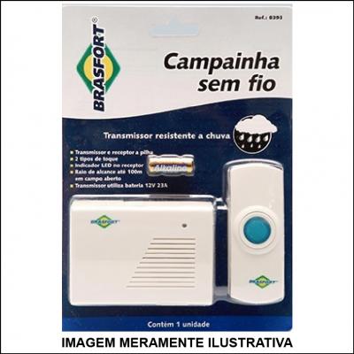 Campainha Sem Fio Brasfort 2 Toques Resistente A Chuva