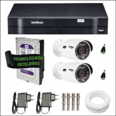 Kit Segurança Intelbras - Câmeras - DVR - Conectores