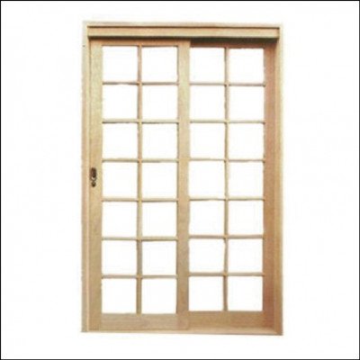 Porta de Correr Reta Quadriculada 2 Folhas