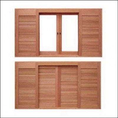 Janela Veneziana de Correr Reta Panorâmica 6 Folhas