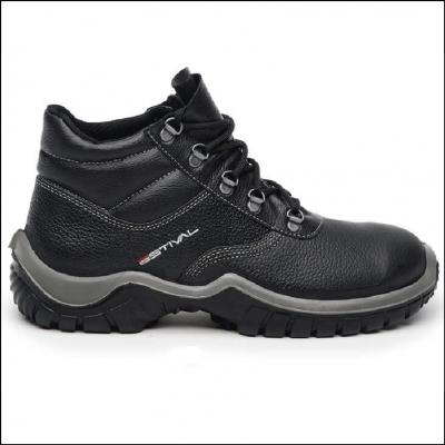 Bota De Segurança Em Couro Preto Estival Bico De Composite