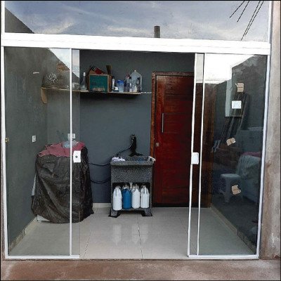 Porta 04 folhas com Fixo Vidro Incolor 8mm - imagem 1