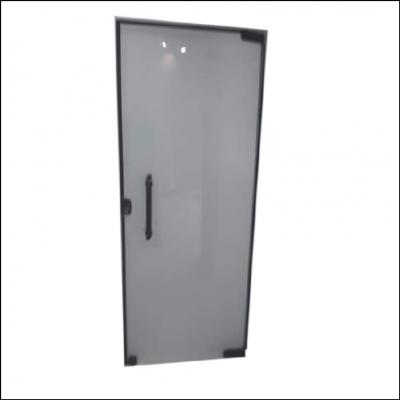 Porta de Abrir Jateada com Alumínio Preto